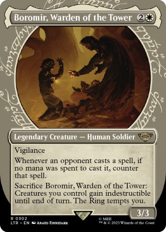 (302) Magic The Gathering The Lord of the Rings: Tales of Middle-earth: Extras Single: Boromir, Warden of the Tower (V.1)  Rare
