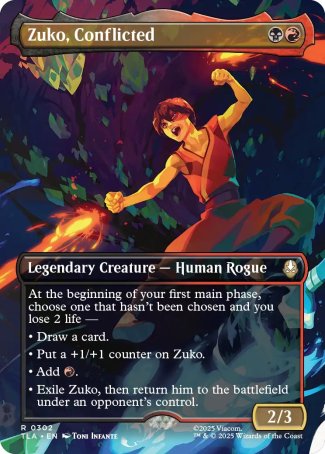 (302) Magic The Gathering Magic: The Gathering | Avatar: The Last Airbender: Extras Single: Zuko, Conflicted  Rare