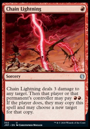 (302) Magic The Gathering Jumpstart Single: Chain Lightning  Uncommon
