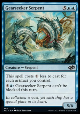 (302) Magic The Gathering Jumpstart 2022 Single: Gearseeker Serpent  Common