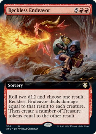 (302) Magic The Gathering Commander: Adventures in the Forgotten Realms: Extras Single: Reckless Endeavor  Rare