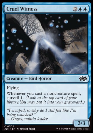 (302) Magic The Gathering Foundations Jumpstart Single: Cruel Witness  Common