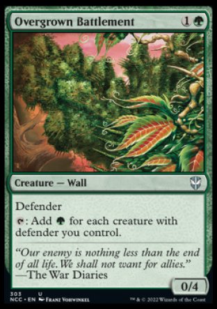 (303) Magic The Gathering Commander: Streets of New Capenna Single: Overgrown Battlement  Uncommon