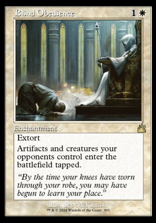 (303) Magic The Gathering Ravnica Remastered: Extras Single: Blind Obedience (V.2)  Rare