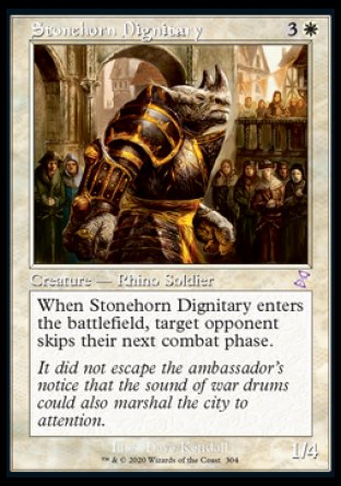 (304) Magic The Gathering Time Spiral Remastered: Extras Single: Stonehorn Dignitary Holo Time Shifted
