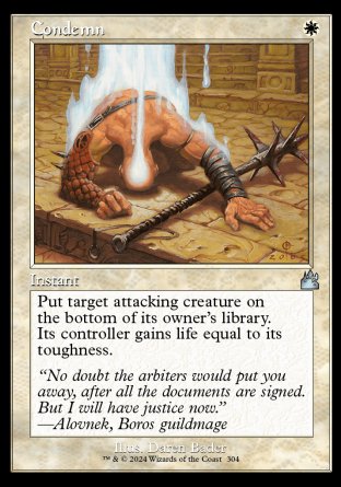 (304) Magic The Gathering Ravnica Remastered: Extras Single: Condemn  Holo Uncommon