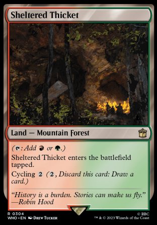 (304) Magic The Gathering Universes Beyond: Doctor Who Single: Sheltered Thicket Holo Rare