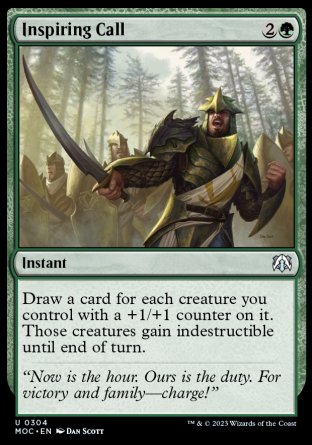 (304) Magic The Gathering Commander: March of the Machine Single: Inspiring Call  Uncommon