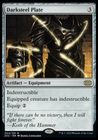 (304) Magic The Gathering Double Masters 2022 Single: Darksteel Plate  Rare