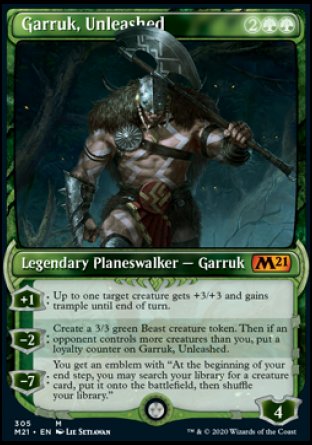 (305) Magic The Gathering Core 2021: Extras Single: Garruk, Unleashed (V.2) Holo Mythic