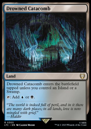(305) Magic The Gathering Commander: The Lord of the Rings: Tales of Middle-earth Single: Drowned Catacomb  Rare