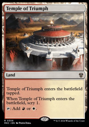 (306) Magic The Gathering Commander: Murders at Karlov Manor Single: Temple of Triumph  Rare