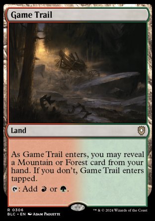 (306) Magic The Gathering Commander: Bloomburrow Single: Game Trail  Rare