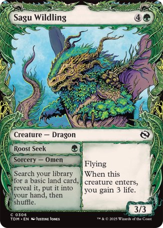 (306) Magic The Gathering Tarkir: Dragonstorm: Extras Single: Sagu Wildling // Roost Seek Holo Common