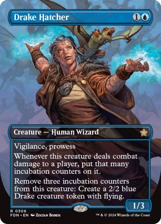 (306) Magic The Gathering Magic: The Gathering Foundations: Extras Single: Drake Hatcher (V.1) Holo Rare