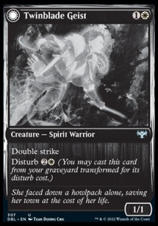 (307) Magic The Gathering Innistrad: Double Feature Single: Twinblade Geist // Twinblade Invocation Holo Uncommon