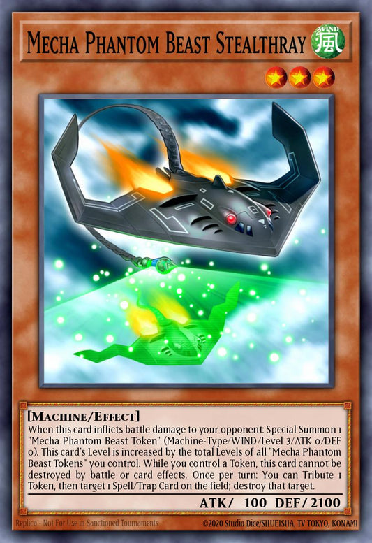 (062) YuGiOh TCG BPW2: Battle Pack 2: War of the Giants - Round 2 Single: Mecha Phantom Beast Stealthray  Super Rare