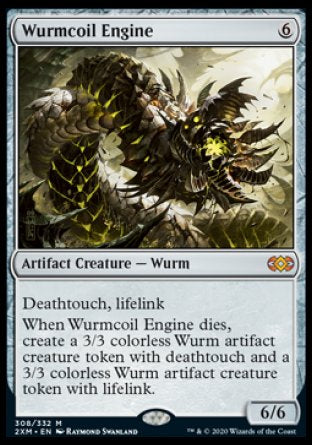 (308/332) Magic The Gathering Double Masters Single: Wurmcoil Engine Holo Mythic
