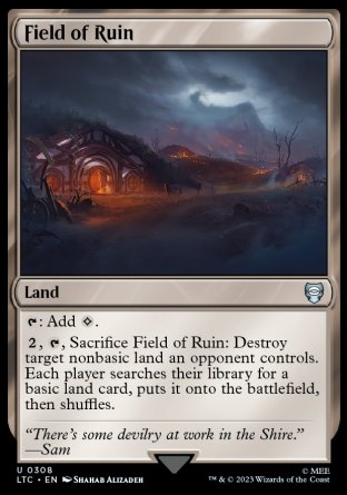(308) Magic The Gathering Commander: The Lord of the Rings: Tales of Middle-earth Single: Field of Ruin  Uncommon