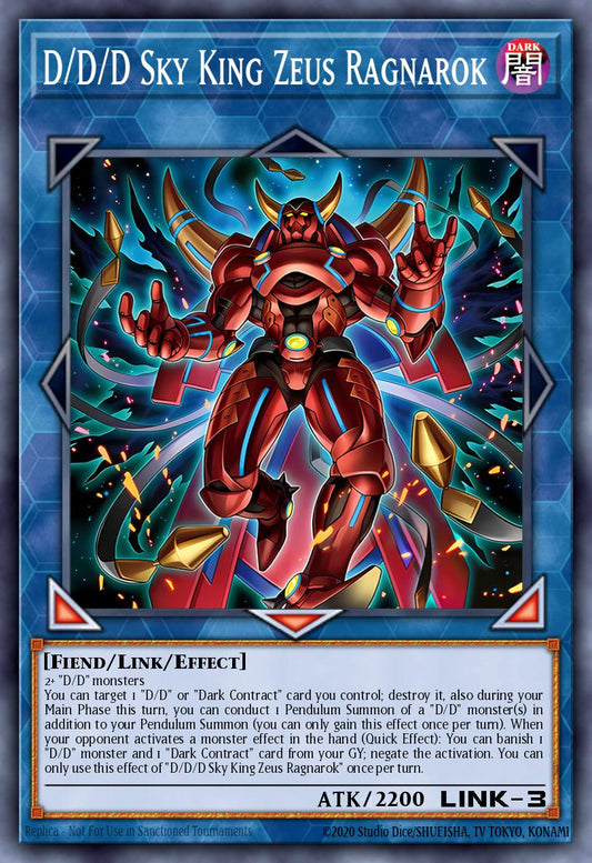 (049) YuGiOh TCG DOOD: Doom of Dimensions Single: D/D/D Sky King Zeus Ragnarok (V.1 - Secret Rare)  Secret Rare