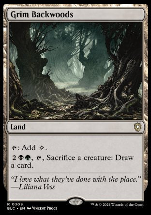 (309) Magic The Gathering Commander: Bloomburrow Single: Grim Backwoods  Rare