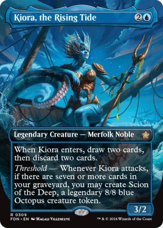 (309) Magic The Gathering Magic: The Gathering Foundations: Extras Single: Kiora, the Rising Tide (V.1) Holo Rare