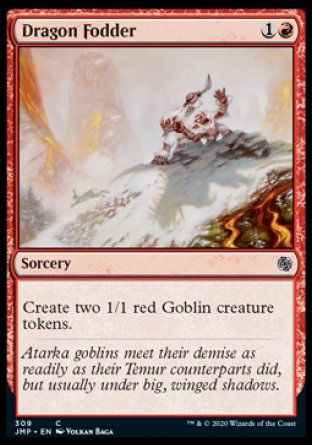 (309) Magic The Gathering Jumpstart Single: Dragon Fodder  Common
