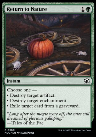 (309) Magic The Gathering Commander: March of the Machine Single: Return to Nature  Common