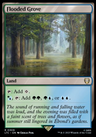 (309) Magic The Gathering Commander: The Lord of the Rings: Tales of Middle-earth Single: Flooded Grove  Rare