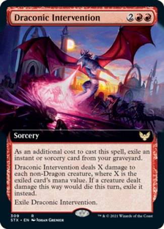 (309) Magic The Gathering Strixhaven: School of Mages: Extras Single: Draconic Intervention  Rare