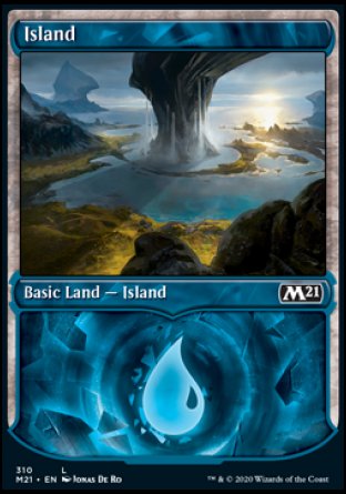 (310) Magic The Gathering Core 2021: Extras Single: Island  Land