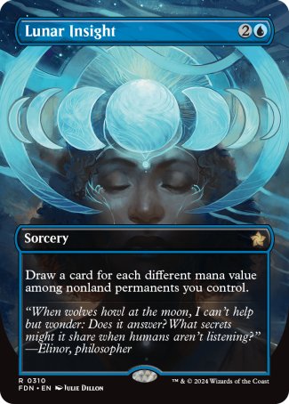 (310) Magic The Gathering Magic: The Gathering Foundations: Extras Single: Lunar Insight (V.1) Holo Rare
