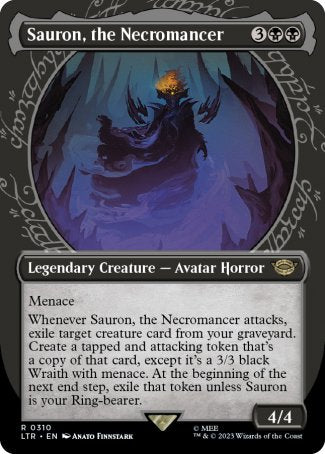 (310) Magic The Gathering The Lord of the Rings: Tales of Middle-earth: Extras Single: Sauron, the Necromancer Holo Rare