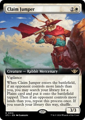 (310) Magic The Gathering Outlaws of Thunder Junction: Extras Single: Claim Jumper  Rare