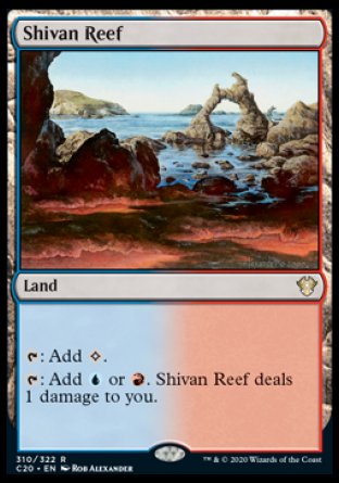 (310/322) Magic The Gathering Commander: Ikoria Single: Shivan Reef  Rare