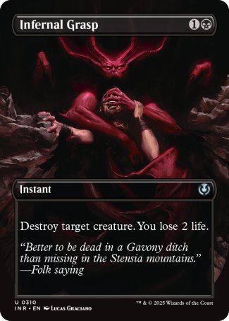 (310) Magic The Gathering Innistrad Remastered: Extras Single: Infernal Grasp (V.1) Holo Uncommon
