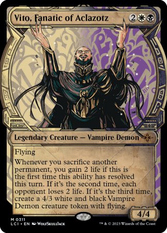 (311) Magic The Gathering The Lost Caverns of Ixalan: Extras Single: Vito, Fanatic of Aclazotz  Mythic
