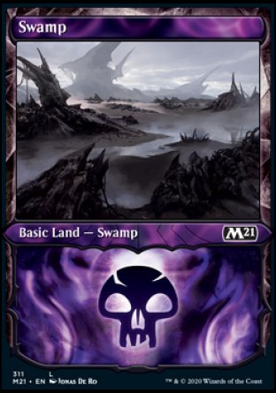 (311) Magic The Gathering Core 2021: Extras Single: Swamp Holo Land