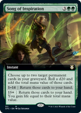 (311) Magic The Gathering Commander: Adventures in the Forgotten Realms: Extras Single: Song of Inspiration  Rare