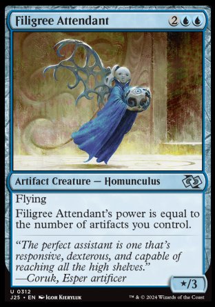 (312) Magic The Gathering Foundations Jumpstart Single: Filigree Attendant  Uncommon