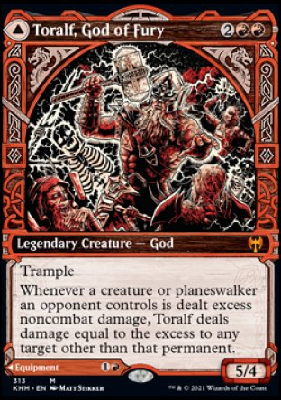 (313) Magic The Gathering Kaldheim: Extras Single: Toralf, God of Fury // Toralf's Hammer Holo Mythic