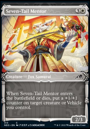 (313) Magic The Gathering Kamigawa: Neon Dynasty: Extras Single: Seven-Tail Mentor  Common