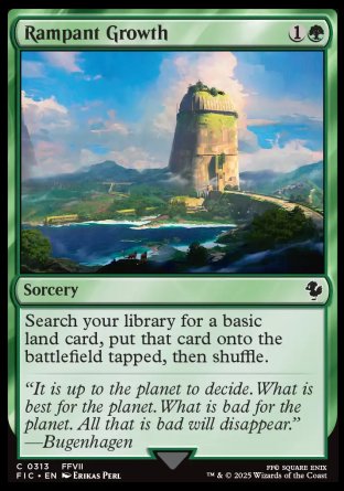 (313) Magic The Gathering Commander: Magic: The Gathering - FINAL FANTASY: Collector's Edition Single: Rampant Growth Holo Common