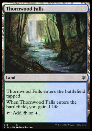 (313) Magic The Gathering Throne of Eldraine: Extras Single: Thornwood Falls  Common