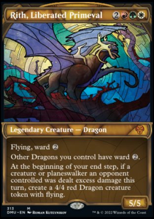 (313) Magic The Gathering Dominaria United: Extras Single: Rith, Liberated Primeval (V.1) Holo Mythic