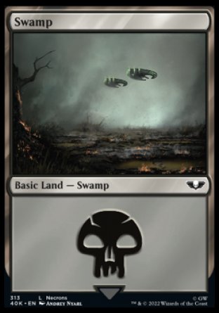 (313) Magic The Gathering Universes Beyond: Warhammer 40000 Single: Swamp (V.4) Holo Land