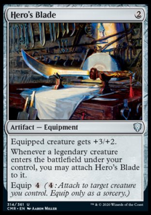 (314/361) Magic The Gathering Commander Legends Single: Hero's Blade  Uncommon