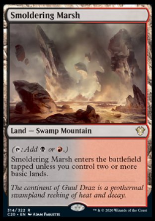 (314/322) Magic The Gathering Commander: Ikoria Single: Smoldering Marsh  Rare
