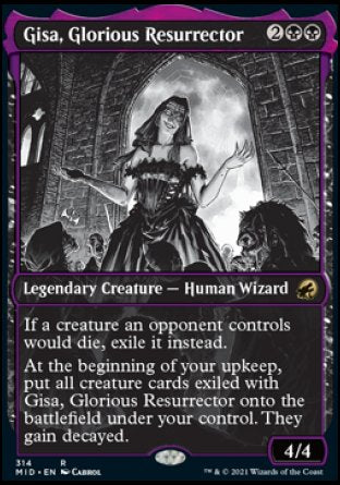 (314) Magic The Gathering Innistrad: Midnight Hunt: Extras Single: Gisa, Glorious Resurrector  Rare