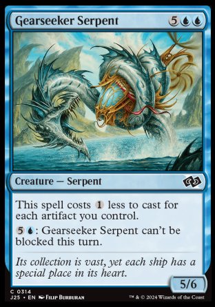 (314) Magic The Gathering Foundations Jumpstart Single: Gearseeker Serpent  Common